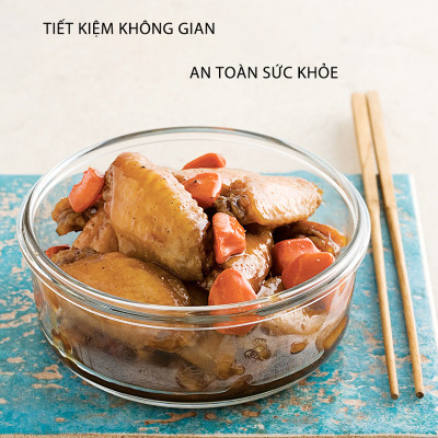 Bộ 5 hộp thủy tinh hộp đựng cơm trữ thức ăn thực phẩm trong tủ lạnh chịu nhiệt COBA