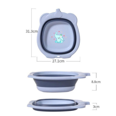 Chậu rửa mặt gấp gọn Linh Chi Bedding họa tiết con ong và con voi cho bé