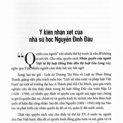 Nhân Quyền Của Người Việt - Từ Bộ Luật Hồng Đức Đến Bộ Luật Gia Long