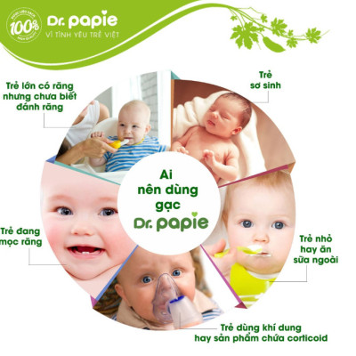 Gạc Rơ Lưỡi, Vệ Sinh Răng Miệng Cho Bé Dr Papie (Tách lẻ 10 gói)