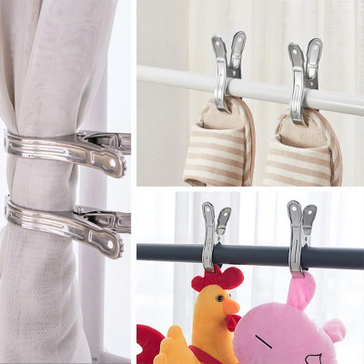 COMBO 5 Kẹp 9cm Miệng Lớn Kẹp Phơi Quần Áo Chăn Mền Inox Chống Gió