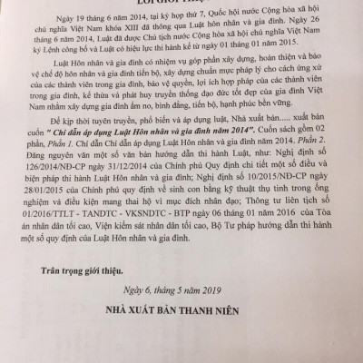 Chỉ Dẫn Áp Dụng Luật Hôn Nhân Gia Đình Năm 2014