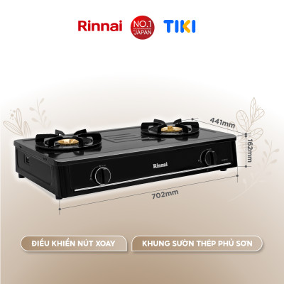Bếp gas dương Rinnai RV-B274SB(EB) mặt bếp men và kiềng bếp men - Hàng chính hãng.