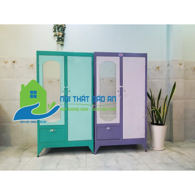 Tủ sắt quần áo cao 1m6 ngang 90cm xanh lá - TSDT13