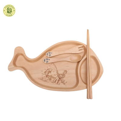 Khay Ăn Cho Em Bé Hình Con Cá Bằng Gỗ Beech - Đồ Gỗ Nhà Bếp Thương Hiệu Trường Sơn