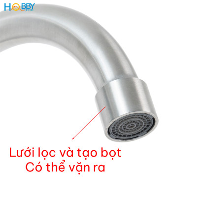 Vòi rửa chén thân lạnh đơn gắn tường inox 304 Hobby home decor VT5