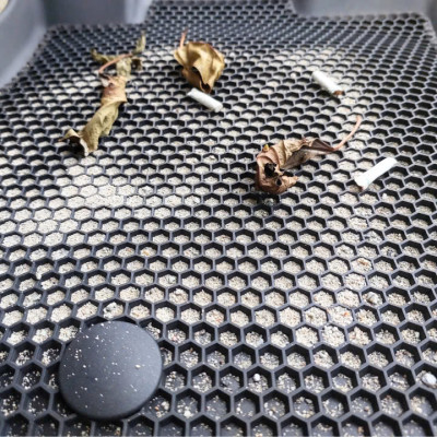 Thảm ô tô sd1 2 lớp dạng lưới lục giác Vinfast VF8 2023+  màu đen - bề mặt cao su siêu sạch - Macsim