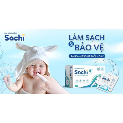 Mua 2 Gạc Rơ Lưỡi Sachi cho bé từ 0 tháng tuổi- Tặng 1 kem hăm Liniment
