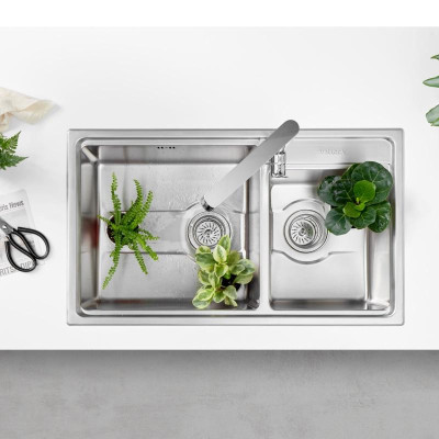 Chậu Rửa Chén Malloca MS 5082W - 2 Ngăn - Ngang 82cm - Hàng Chính Hãng