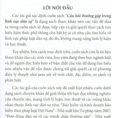Câu Hỏi Thường Gặp Trong Lĩnh Vực Dân Sự
