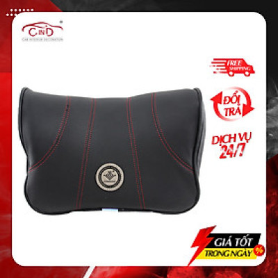 Gối Tựa Đầu Cao Su Non Bọc Da CIND G003 Màu Đen Chỉ Đỏ