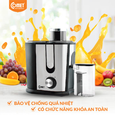 Máy ép trái cây Comet CM9838 công suất 400W – ép nhanh, lọc bã riêng, dung tích 0.5L – Hàng chính hãng, bảo hành 12 tháng