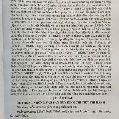 Luật Đấu Thầu Hệ Thống Những Văn Bản Quy Định Chi Tiết Thi Hành