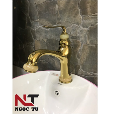 Vòi rửa mặt thân thấp mạ vàng GB8766B, sang trọng, quý phái, đẳng cấp quý tộc