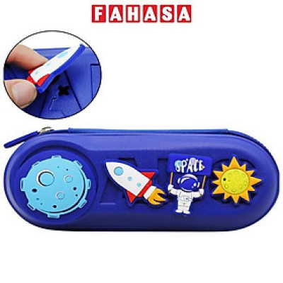 Bóp Viết Nhựa Charm Tên Lửa - Shunde 9036 - Màu Xanh Đậm