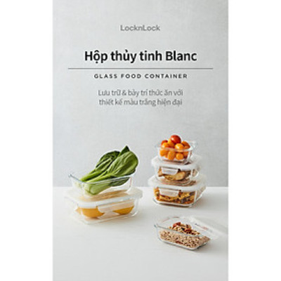 Hộp bảo quản thủy tinh LocknLock BLANC - Hộp chữ nhật