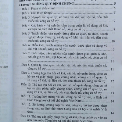 Luật Quản lý, sử dụng vu khi, vật liệu no và công cụ hỗ trơ, các văn bản quy định chi tiết, hướng dẫn thi hành