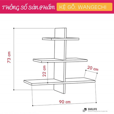 Kệ gỗ trang trí phòng khách gia đình SMLIFE Wangechi