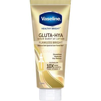 Sữa dưỡng thể ban ngày Vaseline Gluta-Hya Serum Burst UV Lotion Flawless Bright (330ml) - Hàng chính hãng