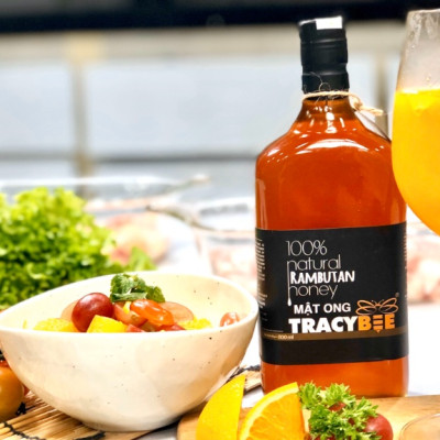 Hộp quà gỗ đơn mật ong hoa chôm chôm 850G