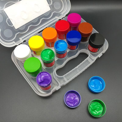 Bộ 12 Màu Acrylic Chuyên Nghiệp 20 ml Kèm Cọ Vẽ - Stacom AC2012A