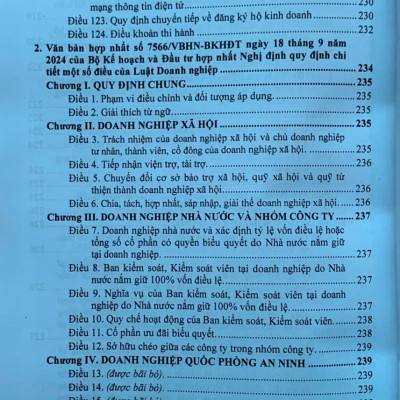 Luật doanh nghiệp (sửa đổi, bổ sung) hệ thống các văn bản quy định, hướng dẫn chi tiết thi hành