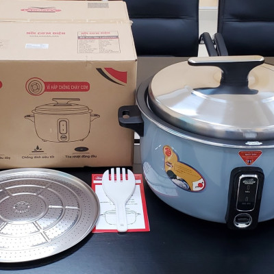 Nồi cơm điện công nghiệp 10L Ladomax công nghệ Nhật, nấu 6.5kg gạo, chống cơm cháy kèm vỉ hấp inox-Hàng chính hãng