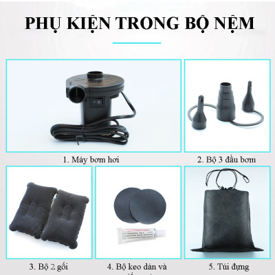 Nệm Hơi Ô tô Cao Cấp Cho Xe 5, 7 Chỗ | Nệm Hơi Gấp Gọn Sử Dụng Chất Liệu Cao Cấp, Không Gây Nóng Lưng, Tiện Dụng Và Dễ Sử Dụng