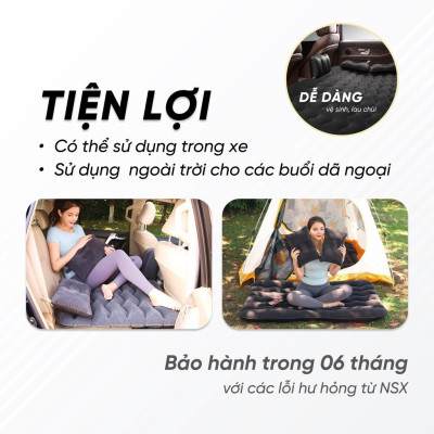 Giường NỆM HƠI gấp gọn dễ mang đi du lịch cho xe hơi, ô tô 4 đến 7 chỗ - 