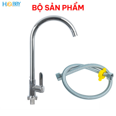 Vòi rửa chén lạnh gắn chậu inox 304 bóng khớp bi Hobby home decor RL2