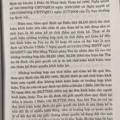 Thời Hiệu, Thừa Kế Và Thực Tiễn Xét Xử