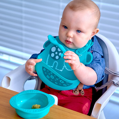 Bộ đồ dùng ăn dặm silicon Baby Marcus & Marcus, cho bé từ 6 tháng