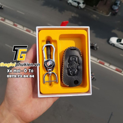 Bao da Handmade bảo vệ chìa khóa xe Vinfast Fadil kèm móc đeo Inox