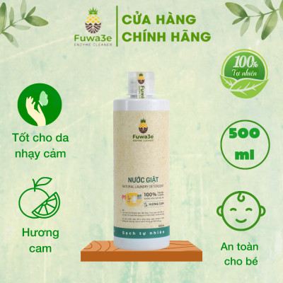 Nước giặt quần áo hữu cơ Fuwa3e an toàn cho bé chuyên giặt lụa hương cam 500ml