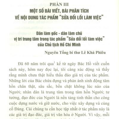 Sửa Đổi Lối Làm Việc Trong Công Cuộc Đổi Mới Hôm Nay