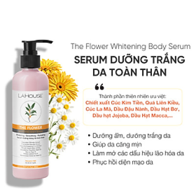 Serum dưỡng da trắng sáng mịn màng Lá House The Flower Whitening Body Serum 200ml