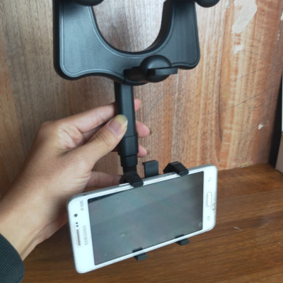 Giá đỡ điện thoại Ô tô kẹp Gương chiếu hậu Xoay đa chiều - chỉnh được dài ngắn