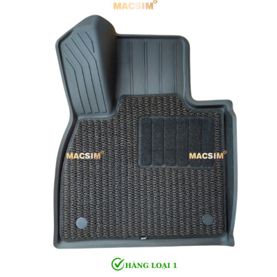 Thảm lót sàn xe ô tô 2 lớp Hyundai Palisade 2022-2024+ Nhãn hiệu Macsim 3W chất liệu nhựa TPE đúc khuôn cao cấp - màu đen (2 hàng ghế)