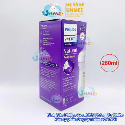 Bình sữa mô phỏng tự nhiên mới hiệu Philips Avent  cho trẻ từ 1 tháng tuổi (260ml-đơn)_SCY903.01