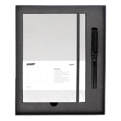 Gift Set Lamy Notebook A5 Softcover Grey + Lamy Al-Star Black - GSNAl0012