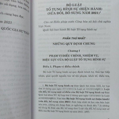 Bộ Luật Tố Tụng Hình Sự Hiện Hành (Sửa Đổi, Bổ Sung 2021)