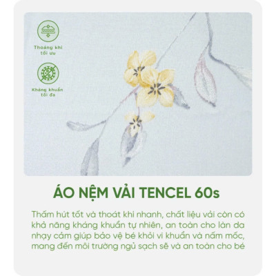 Nệm cao su thiên nhiên em bé Tatana Baby Care-  Độ cao 2cm-Dành cho bé đi học hoặc sơ sinh-Màu ngẫu nhiên