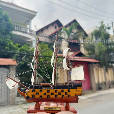 Mô hình thuyền gỗ HMS VICTORY kích thước nhỏ 20cm, thuyền gỗ phong thủy, mô hình trang trí, decor phòng học