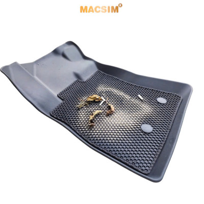 Thảm ô tô sd3 2 lớp dạng lưới lục giác Nissan Navara 2015+ màu đen - bề mặt cao su siêu sạch - Macsim