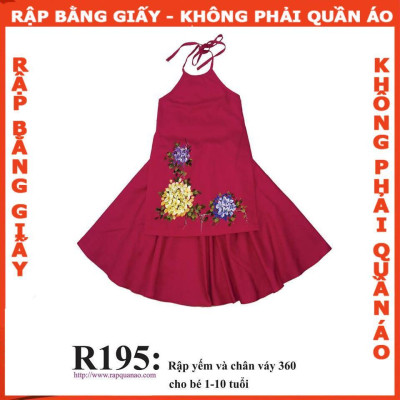 Rập giấy mã R195- Rập váy với yếm cách điệu (BẢN VẼ)
