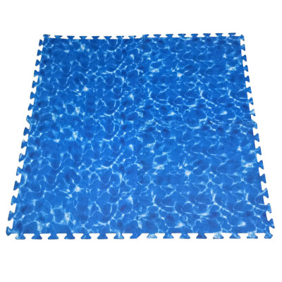 Bộ 4 tấm Thảm xốp lót sàn Thoại Tân Thành an toàn cho bé - hình sóng biển màu xanh dương - kích thước 1 tấm 60x60cm, độ dày khoảng 0,9 - 1cm