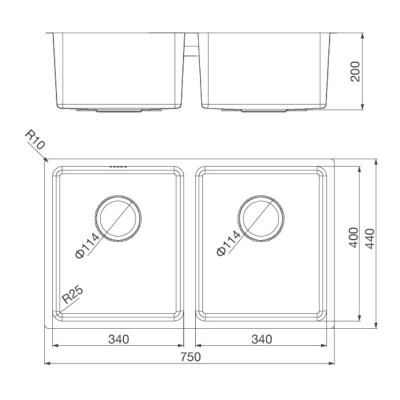 Chậu Rửa Chén Malloca MS 6075 - Inox 304 - Ngang 75cm - Hàng Chính Hãng