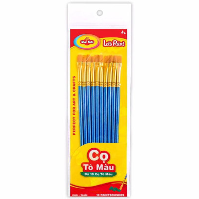 Bộ 10 Cọ Tô Màu Đầu Dẹp Let