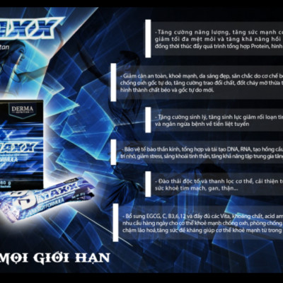 DMAXX thức uống bổ sung vitamin năng lượng có đường DAMODE 20 gói dùng thử màu xanh