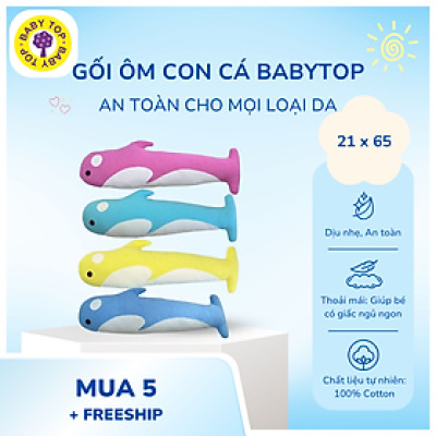 Gối Ôm Con Cá BabyTop ( 21x68 ) cm ( Màu và họa tiết ngẫu nhiên )